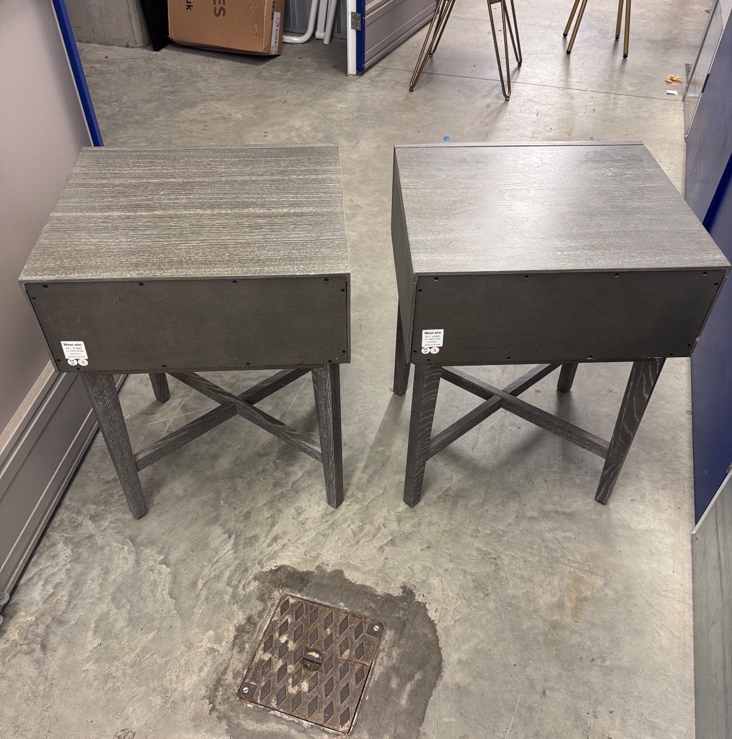 West Elm Bedside Table Pair