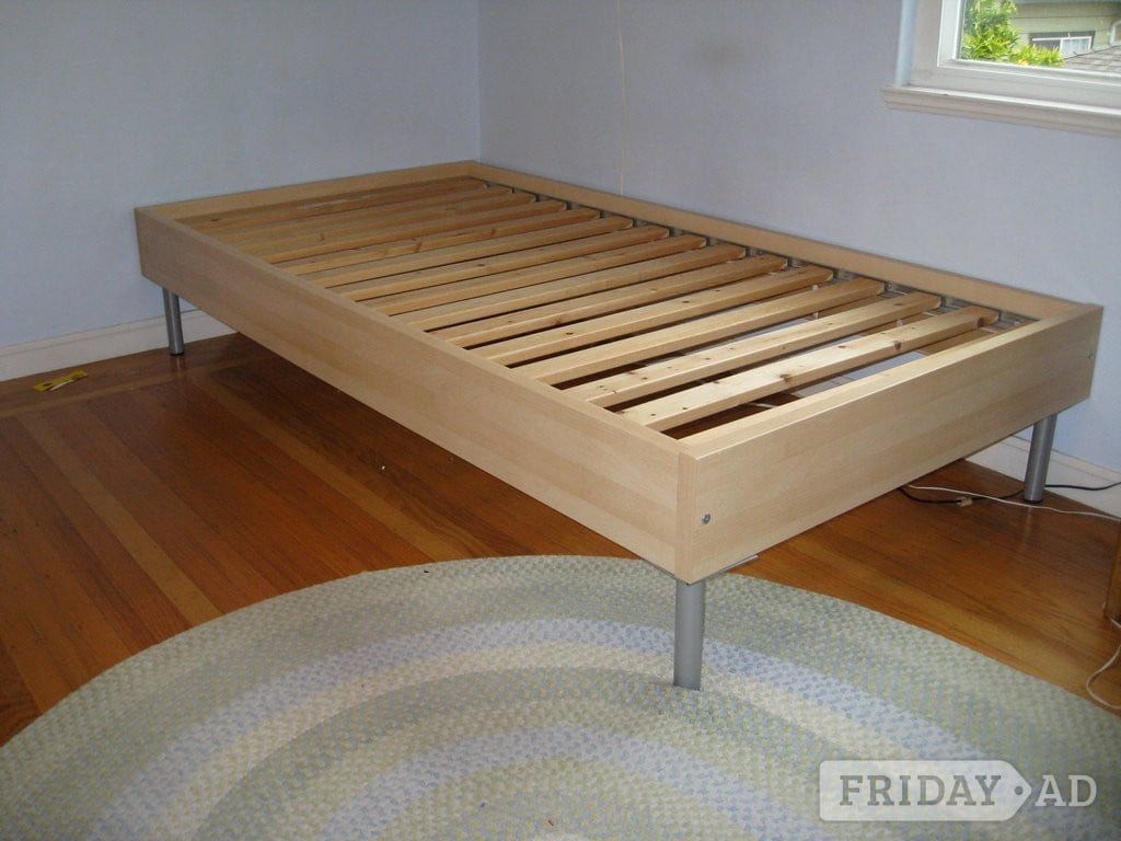 Two Ikea single wooden bed frames, excellent condition - Free in Lewes