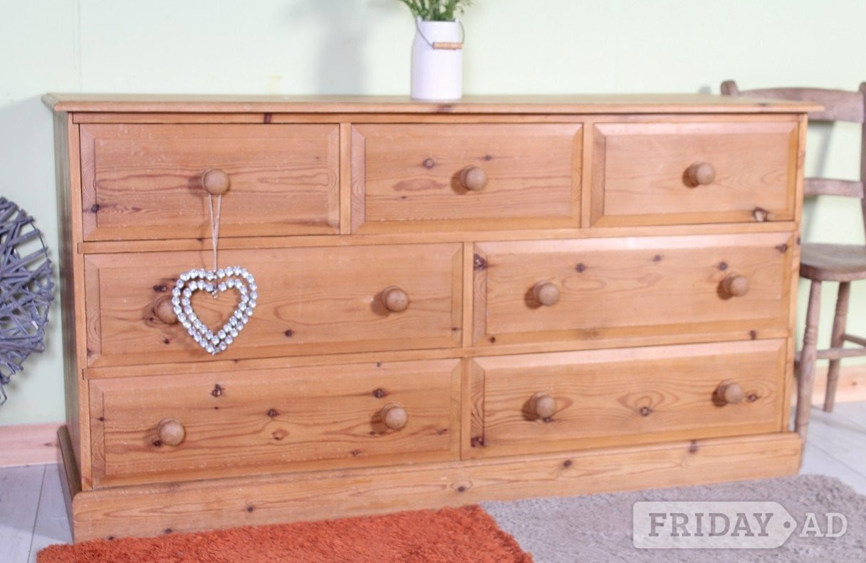 Hailsham UK Delivery - Large Farmhouse Pine Chest Of Drawers Rustic With B