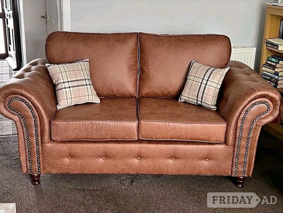 🛋️ Luxury Tan Leather 2 Seater Sofa | Brand New | Fast Delivery  in Smethwick