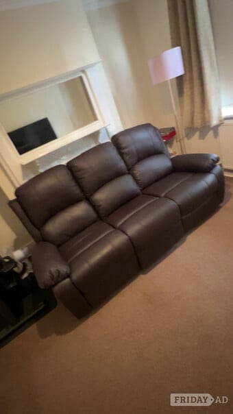 Brown leather sofa