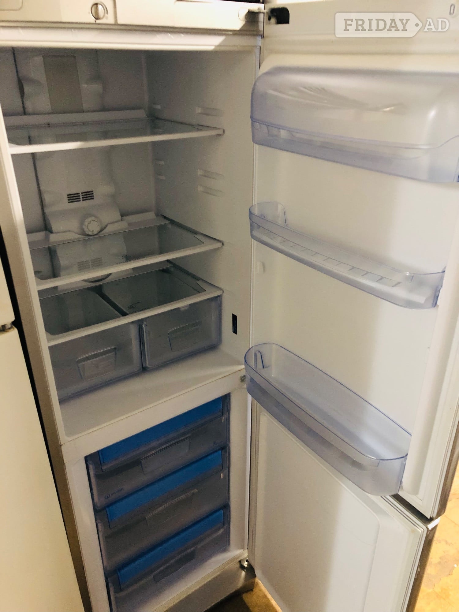 Indesit total no frost fridge freezer silver colour 