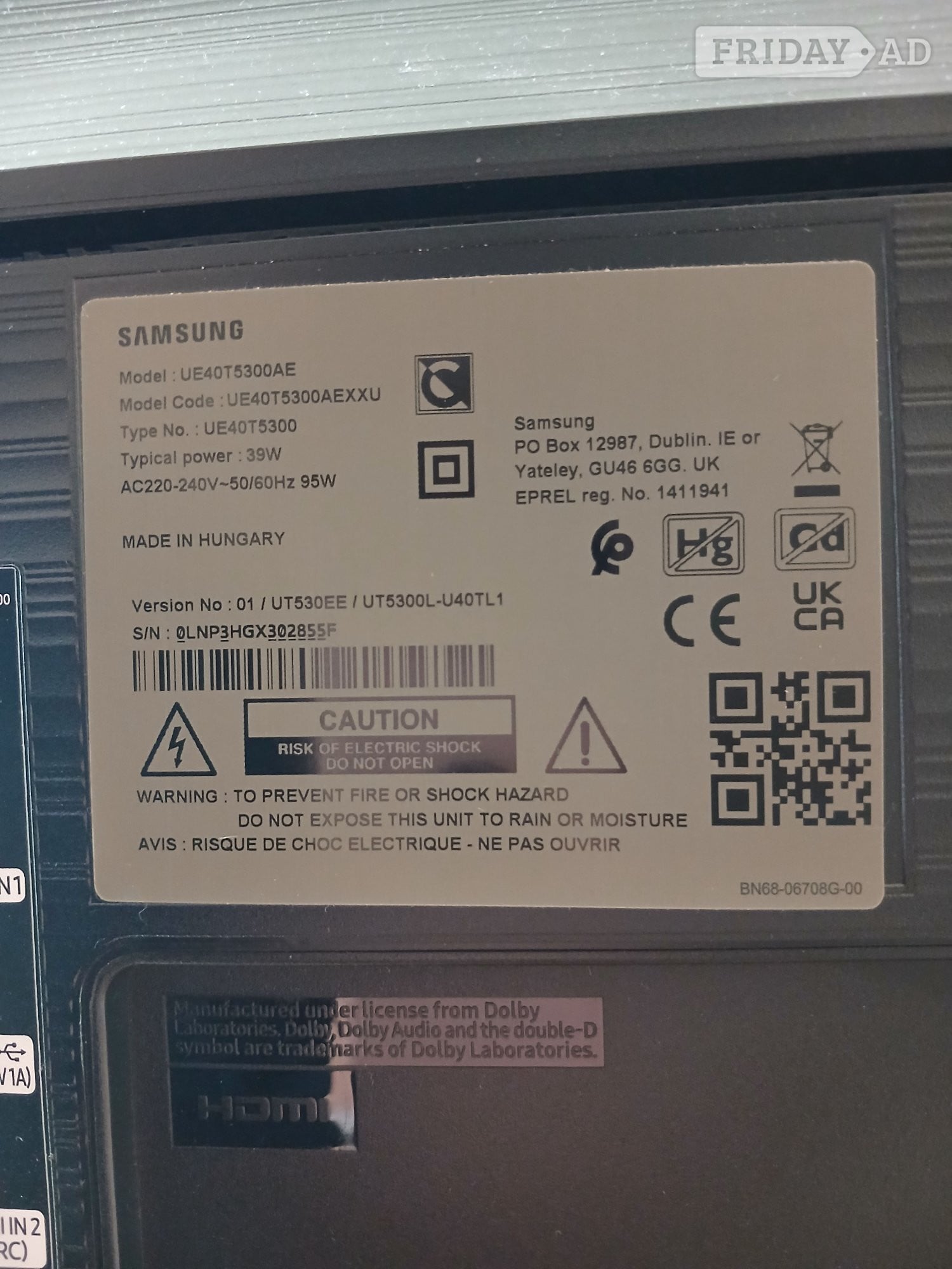 Samsung 40 Inch TV  - Tv, Audio & Cameras