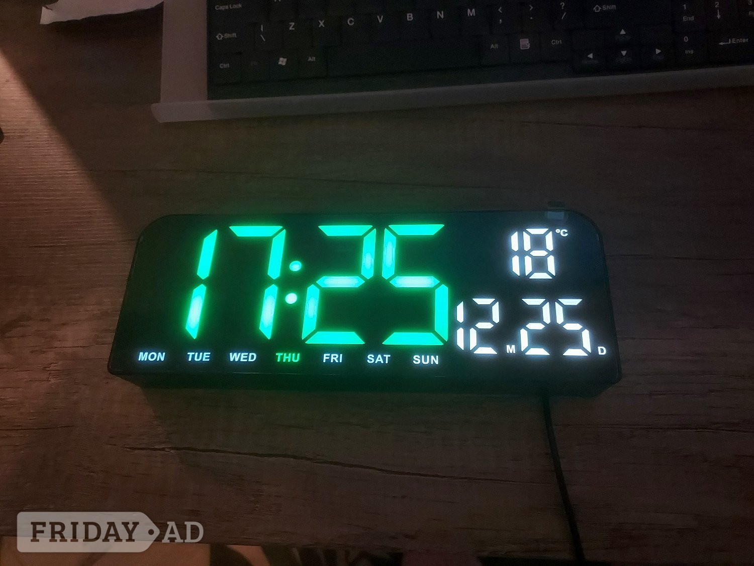Digital LED wall clock