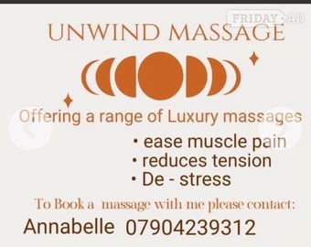 Come and unwind for 60 minutes of relaxation. Slide for pictures 