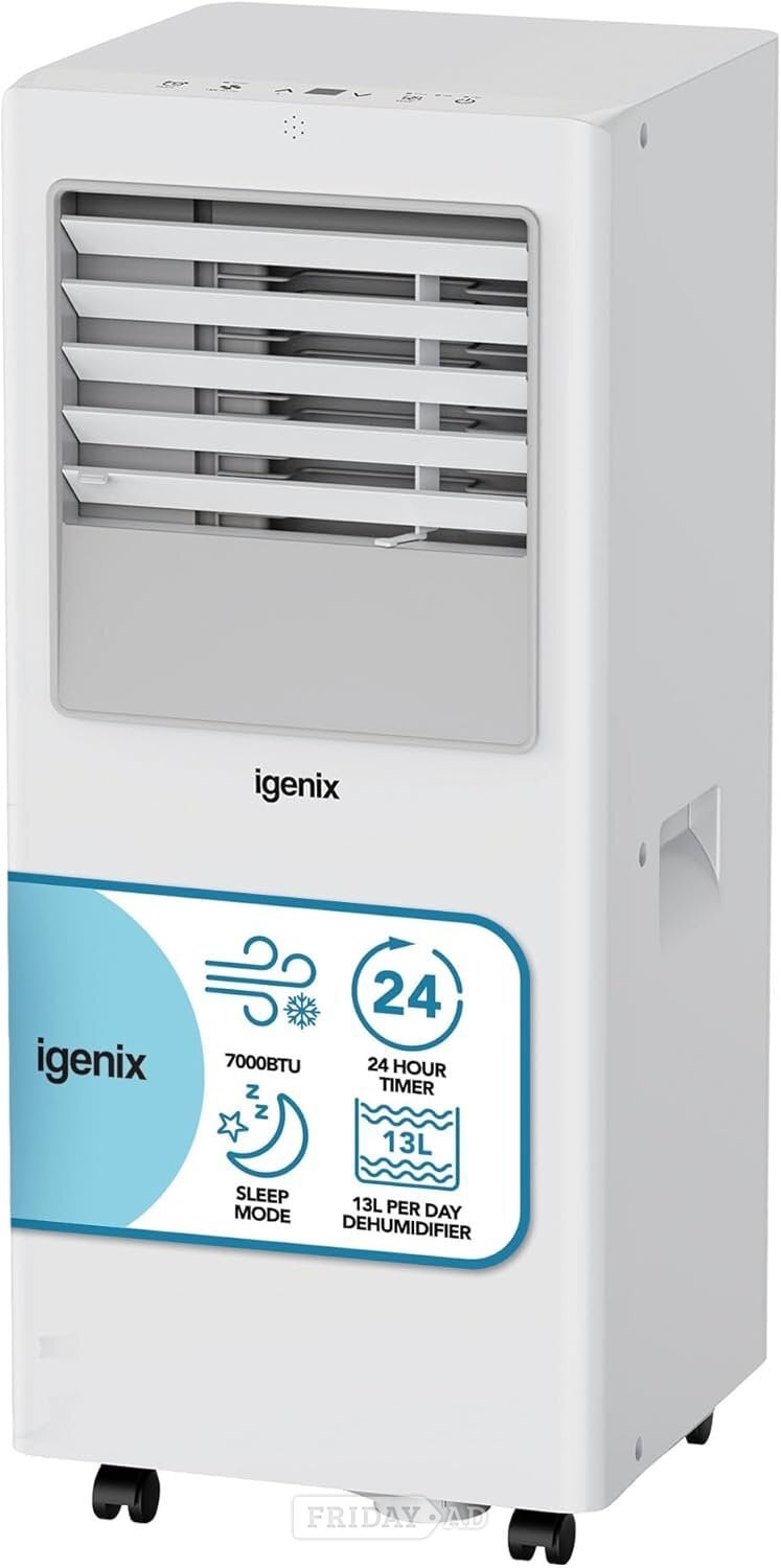 Igenix 7000 BTU Portable Air Conditioner, Dehumidifier & Fan – Wh in Worthing