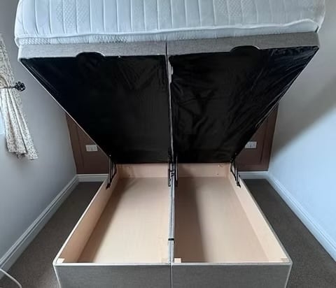 SUPER KING -END LIFT DIVAN OTTOMAN WITH 24 INCH DESIGN HEADBOARD - Furniture in Rotherham