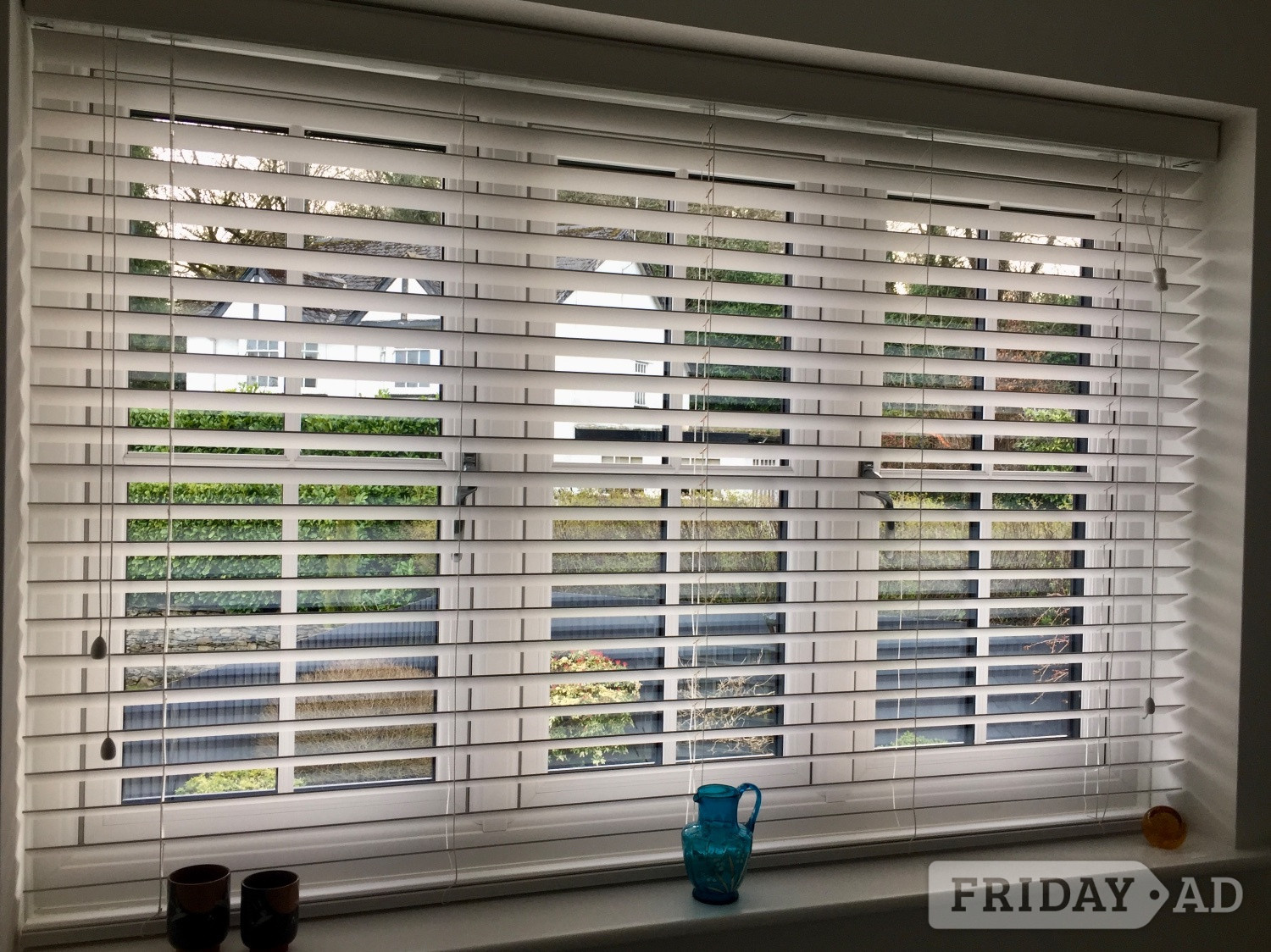 Wooden, white venetian blinds  in Blackwood
