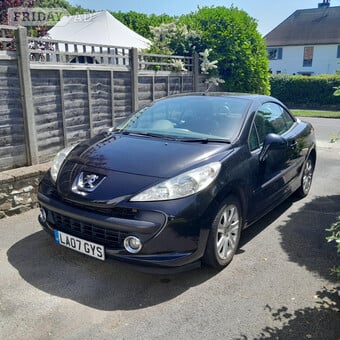 Peugeot 207CC (Black). 64K Miles. Excellent Condition.