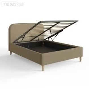 KING SIZE FLORENCE OTTOMAN BEDFRAME - NATURAL MUSHROOM