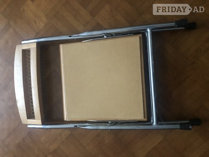 Folding stool : kids or footrest 11” X 11” X 21” high back.   Calls only