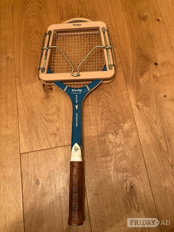 Vintage Dunlop Matchpoint Wooden Tennis Racket & Wooden Press