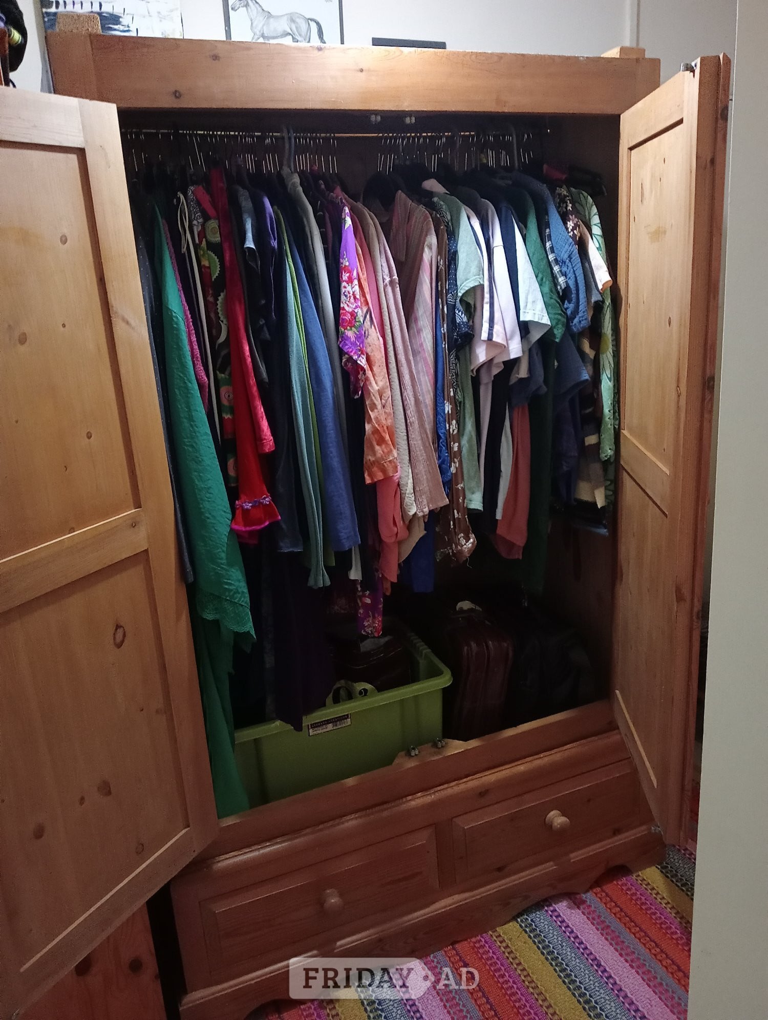 2 piece pine double wardrobe!
