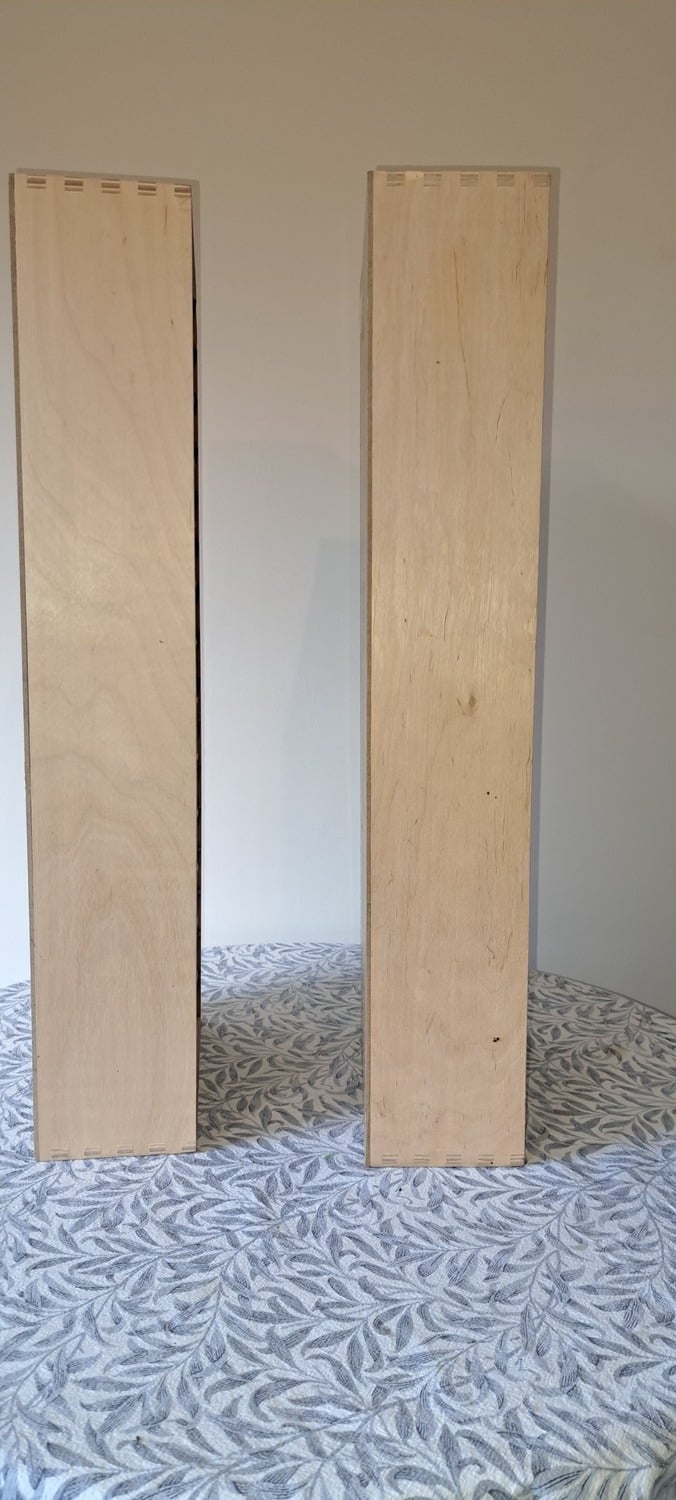 Hartley Wintney PAIR OF WOODEN STORAGE TOWERS FOR 32 VHS VIDEO CASSETTE TAPES