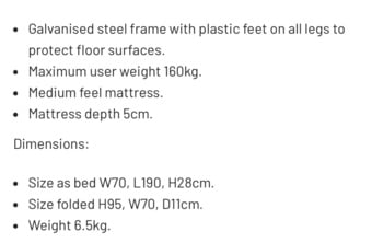 Folding zed bed. Jay Be brand. Used twice. Excellent condition 