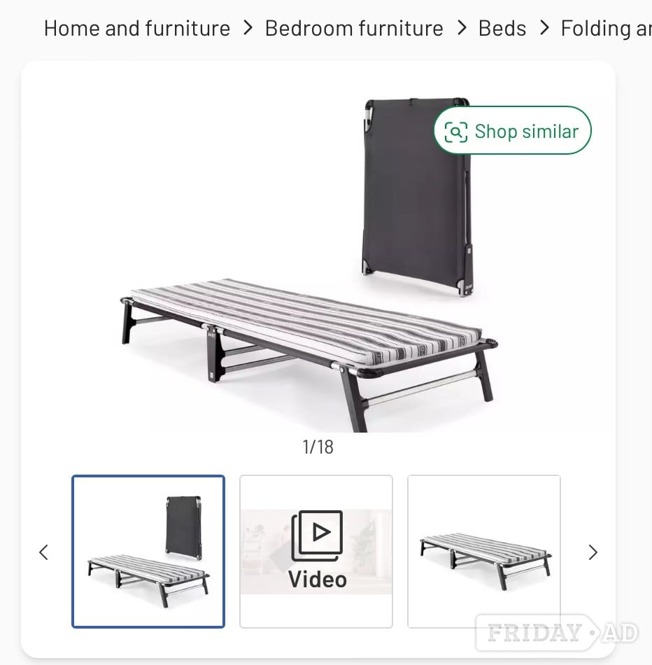 Folding zed bed. Jay Be brand. Used twice. Excellent condition 
