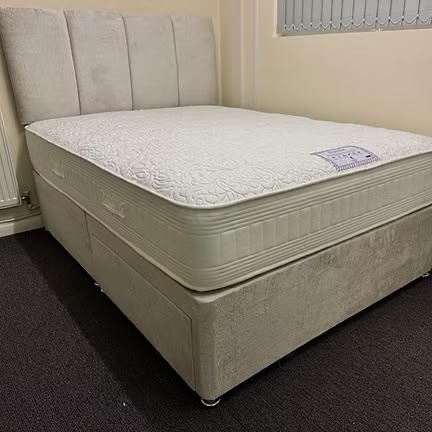 DOUBLE DIAMOND 1000 POCKET MATTRESS WITH DIVAN BASE 2 DRAWERS