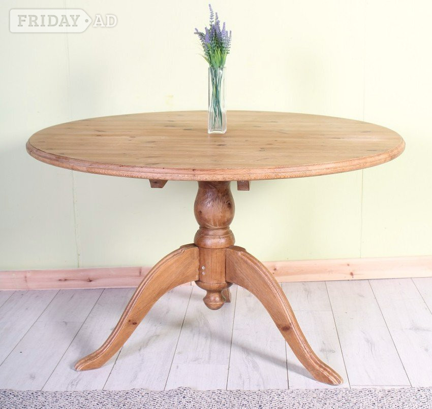 Delivery Options - Rustic Old Farmhouse Round Pine Table in Hailsham