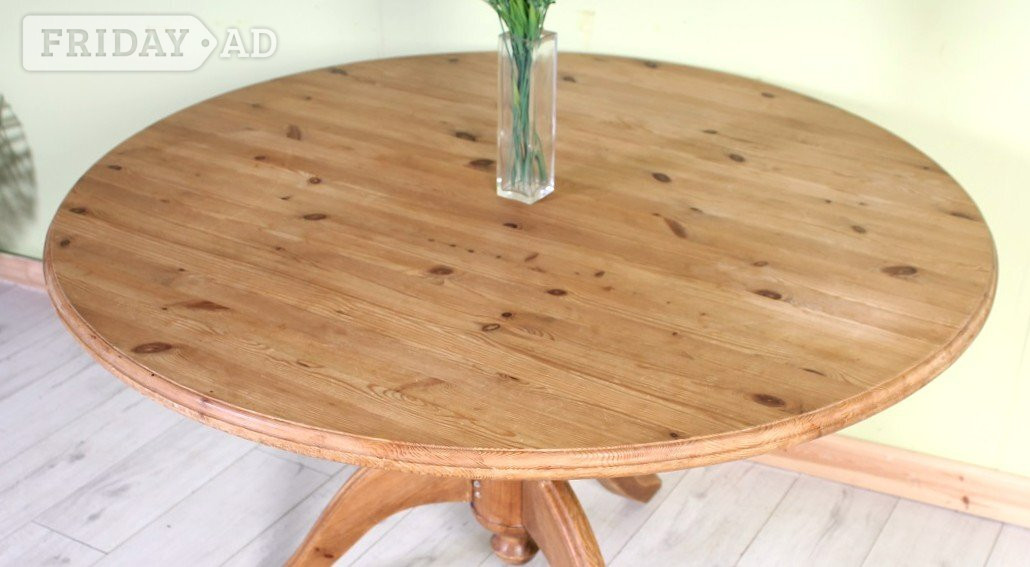 Delivery Options - Rustic Old Farmhouse Round Pine Table