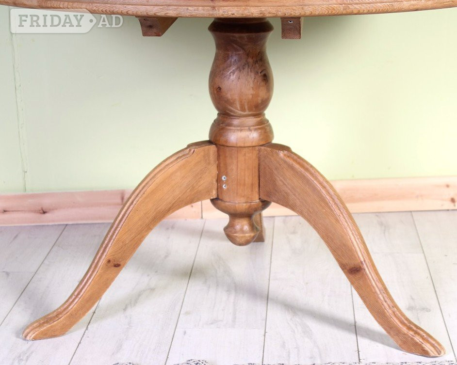 Hailsham Delivery Options - Rustic Old Farmhouse Round Pine Table