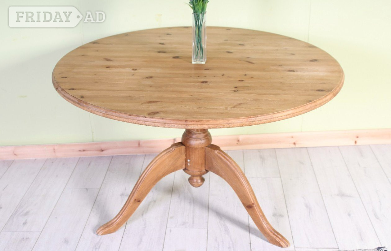Delivery Options - Rustic Old Farmhouse Round Pine Table - Furniture