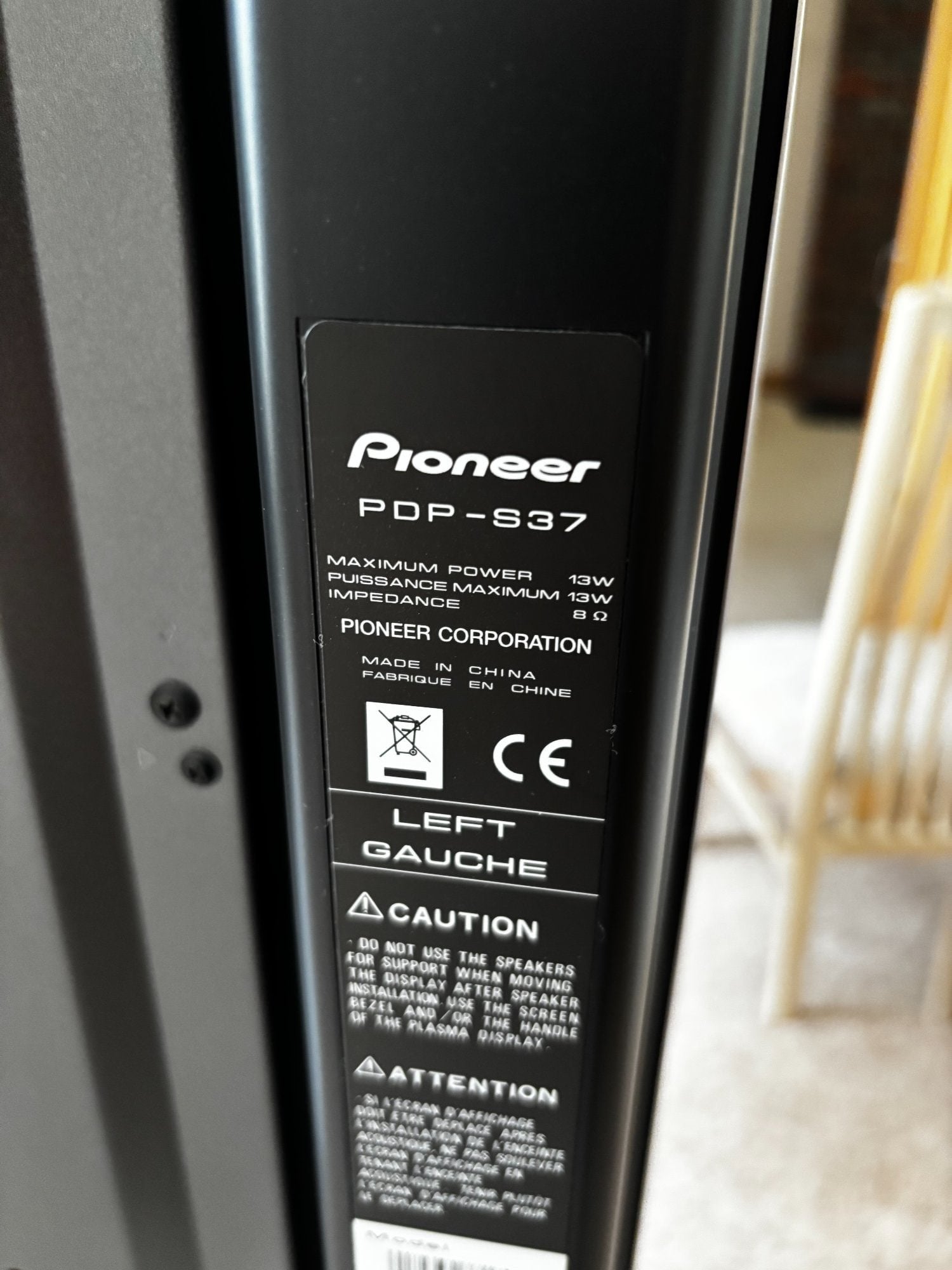 Pioneer PDP-436PE, 43-inch 720p HD plasma television - Tv, Audio & Cameras