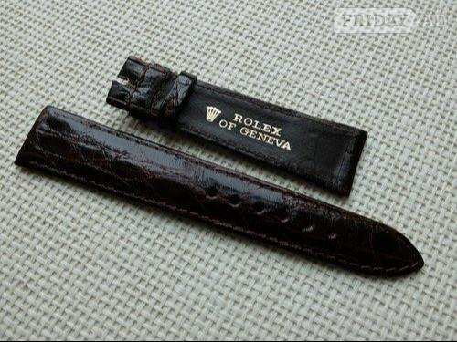 Vintage Rolex genuine black crocodile watch strap. Unused. in Worthing