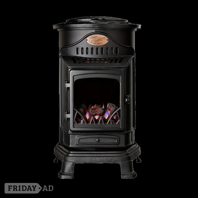 Brighton New Provence Portable Living Flame Log Effect Gas Heater Stove