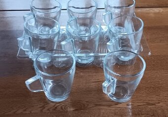 8 New Small Glass Cups
