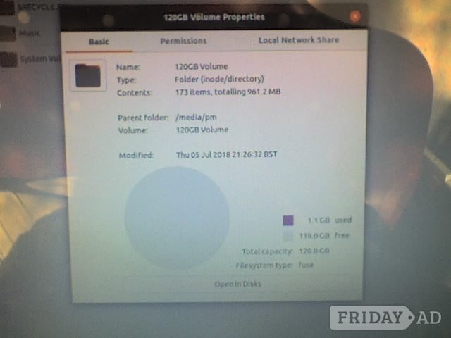 Waterlooville BLACK 2.5" 120Gb External Pocket Hard Drive , USB Interface  & Cables - D