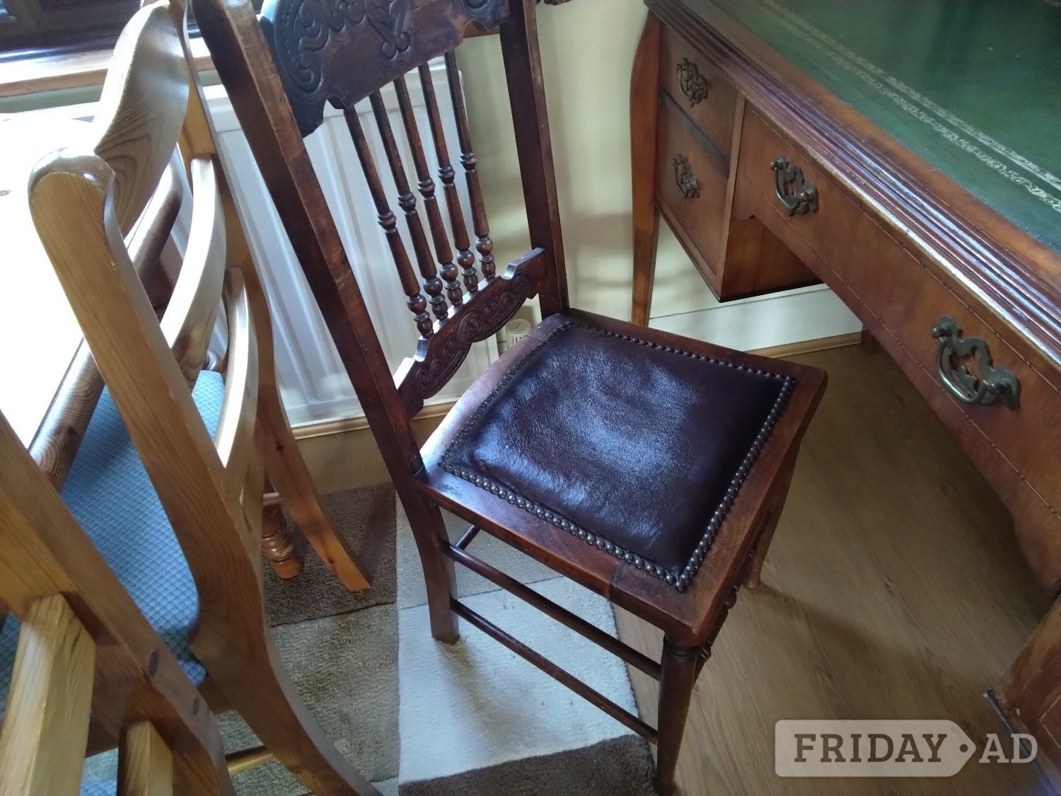 Uckfield Antique table with a ladder on top, one is green and  one red