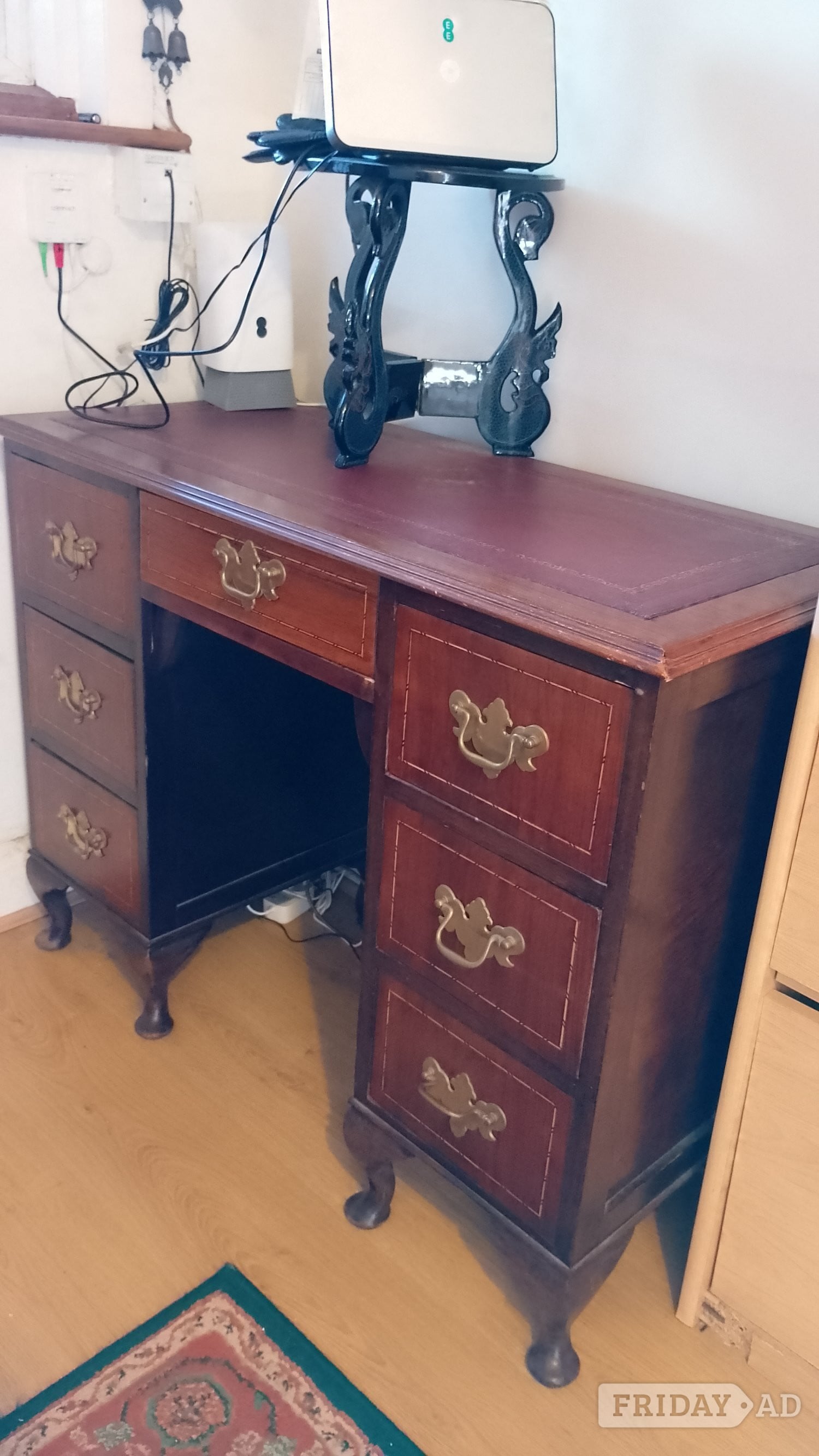 Antique table with a ladder on top, one is green and  one red - Antiques & Collectables